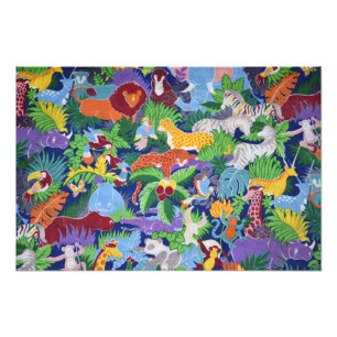 Colorful Jungle Animals Photo Print