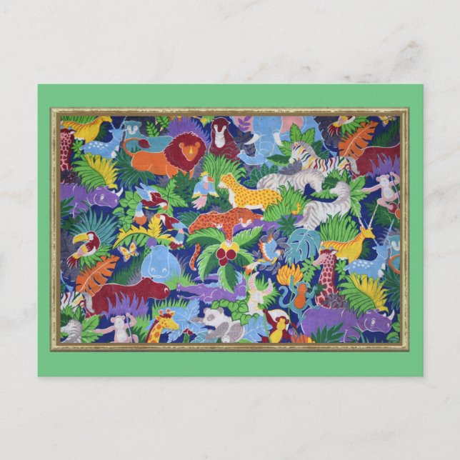 Colorful Jungle Animals Postcard (Front)