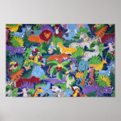 Colorful Jungle Animals Poster | Zazzle