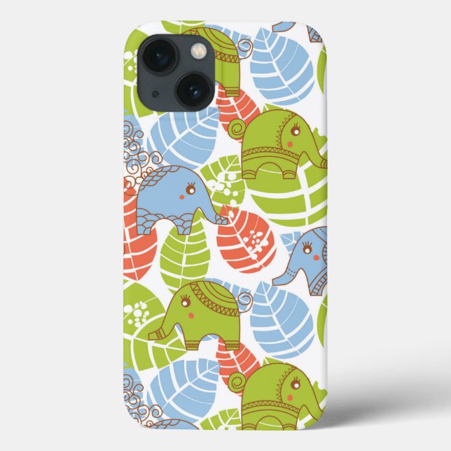 Colorful Jungle Elephants Case-Mate iPhone Case (Back)