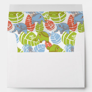 Colorful Jungle Elephants Envelope