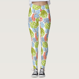 Colorful Jungle Elephants Leggings