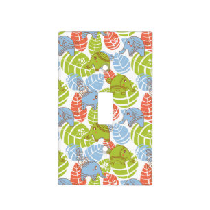 Colorful Jungle Elephants Light Switch Cover