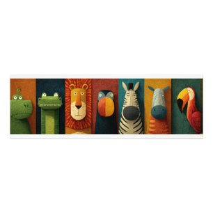 Colorful Jungle Safari Animal Poster