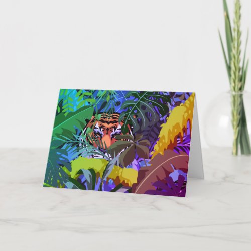 Colorful Jungle Tiger Card