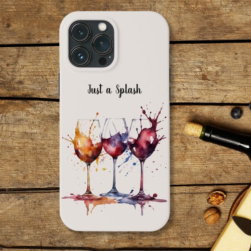 Colorful Just a Splash of Wine Watercolor  iPhone 13 Pro Max Case