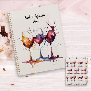 Colorful Just a Splash of Wine Watercolor Planner