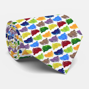 Colorful Just the Right Foot Pattern Neck Tie