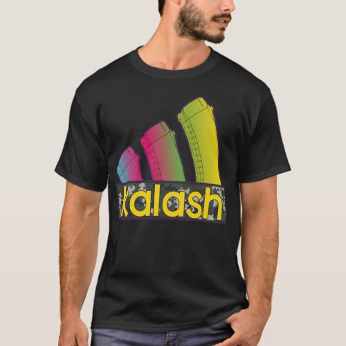 Colorful Kalash three AK assault rifle magazines T_Shirt