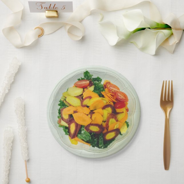 Colorful Kale Salad 4Gail Paper Plates (Wedding)