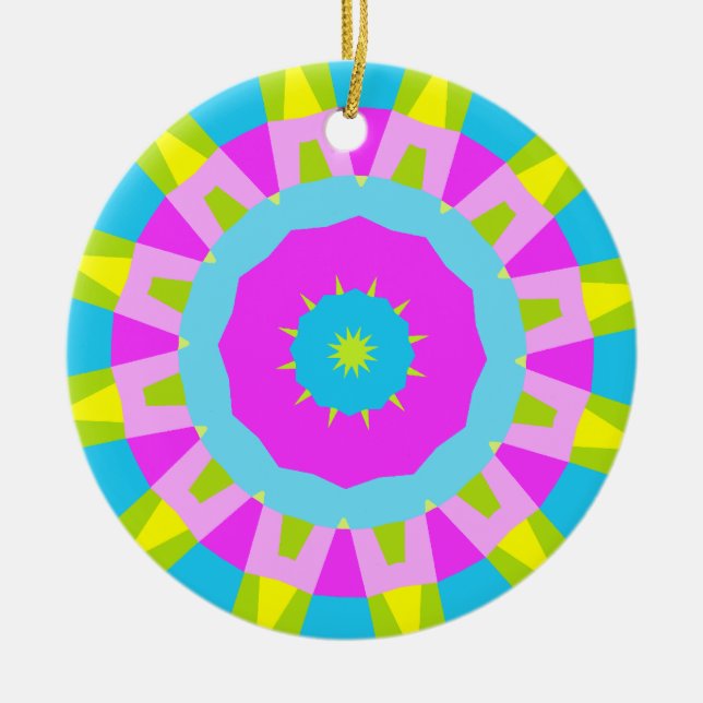 Colorful Kaleidoscope 014 Ceramic Ornament (Front)