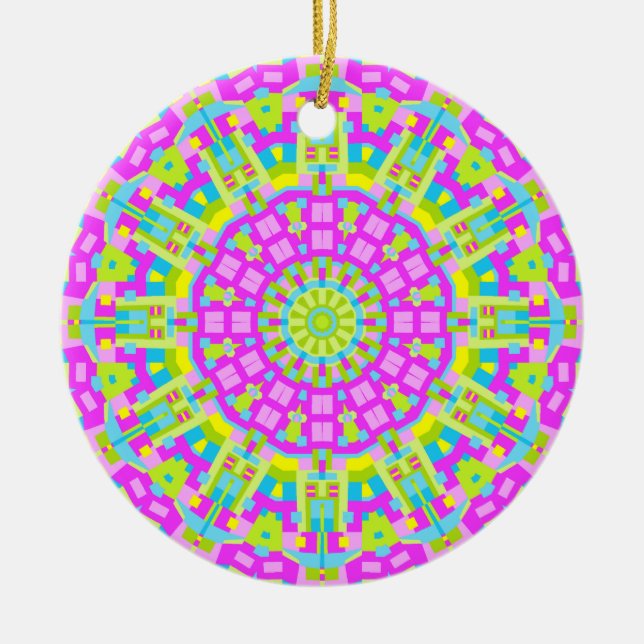 Colorful Kaleidoscope 01 Ceramic Ornament (Front)