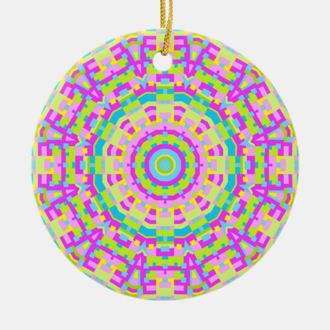 Colorful Kaleidoscope 03 Ceramic Ornament (Front)