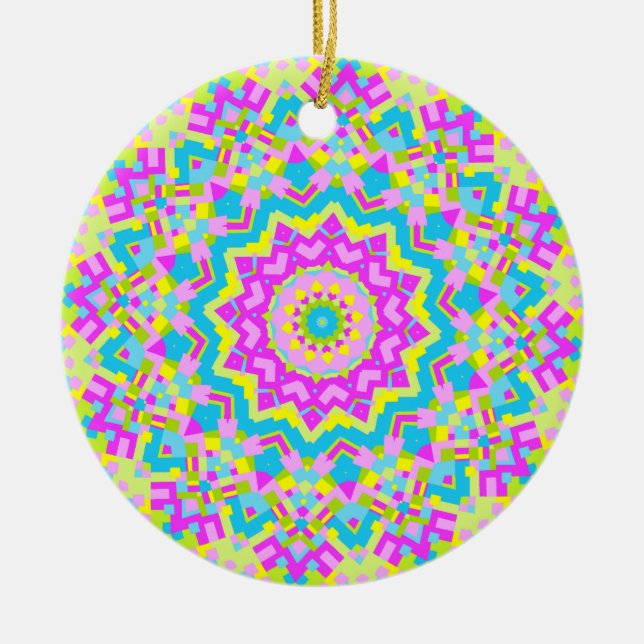 Colorful Kaleidoscope 04 Ceramic Ornament (Front)