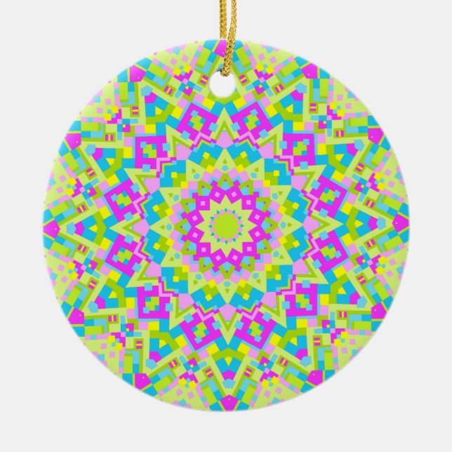 Colorful Kaleidoscope 07 Ceramic Ornament (Front)