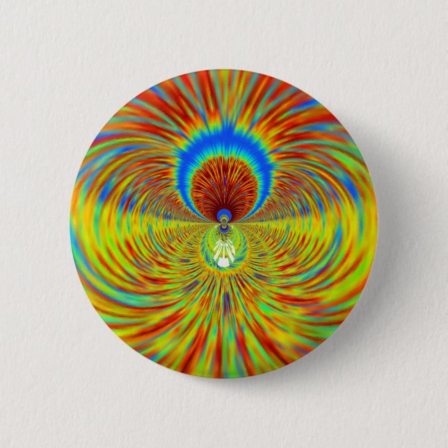 Colorful Kaleidoscope Art Print Button (Front)