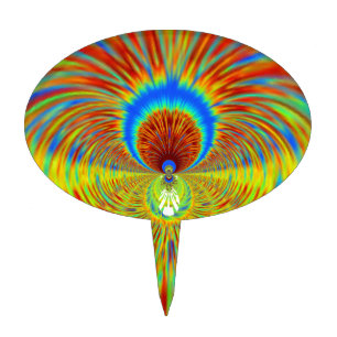 Colorful Kaleidoscope Art Print Cake Topper