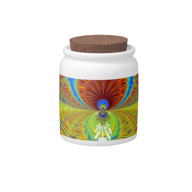 Colorful Kaleidoscope Art Print Candy Jar (Front)