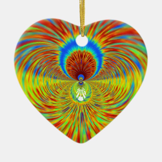 Colorful Kaleidoscope Art Print Ceramic Ornament (Front)