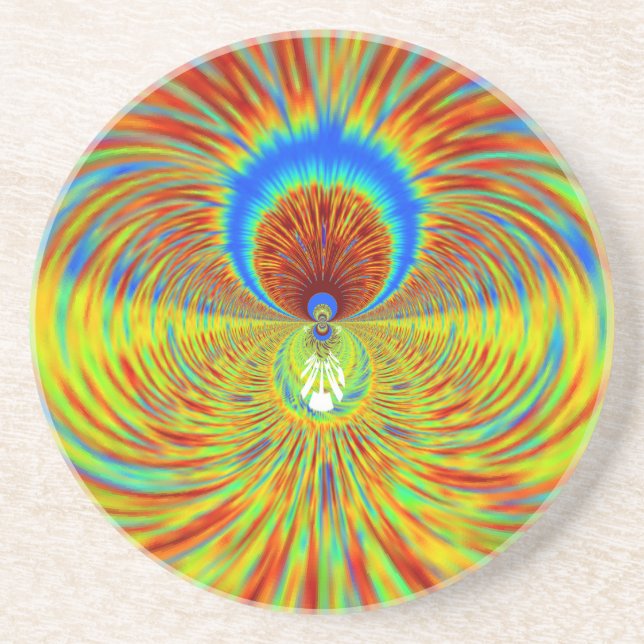 Colorful Kaleidoscope Art Print Coaster (Front)