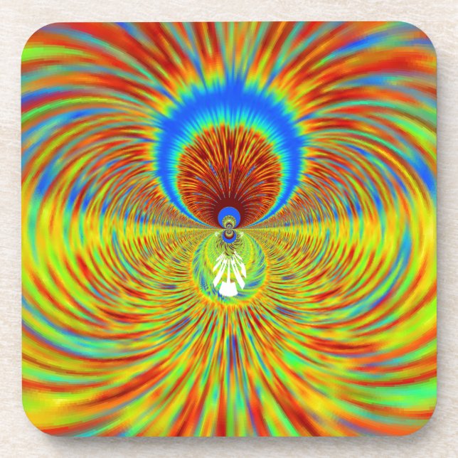 Colorful Kaleidoscope Art Print Drink Coaster (Front)