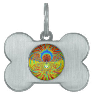 Colorful Kaleidoscope Art Print Pet ID Tag