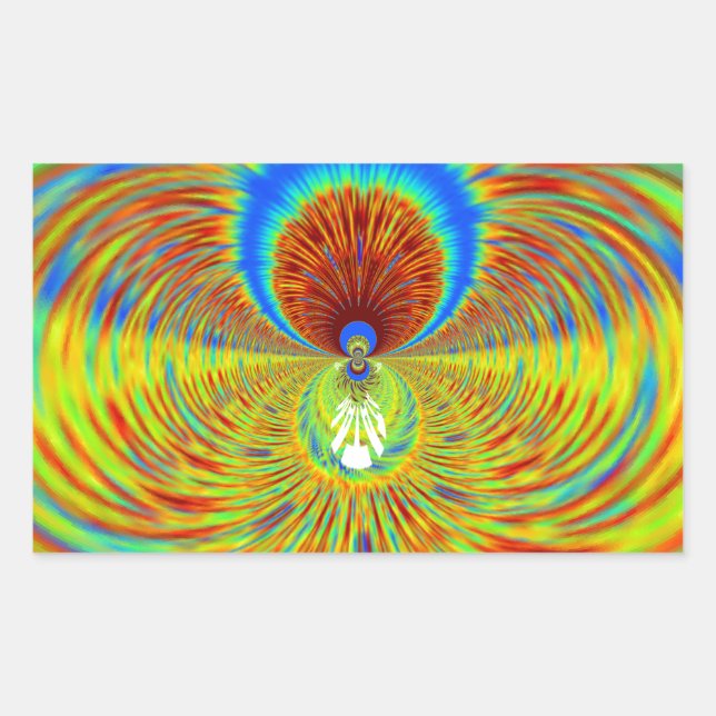 Colorful Kaleidoscope Art Print Rectangular Sticker (Front)