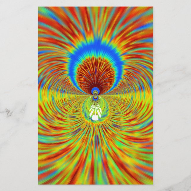 Colorful Kaleidoscope Art Print Stationery (Front)