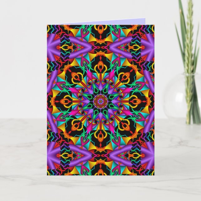 Colorful Kaleidoscope custom text Mothers day card (Front)