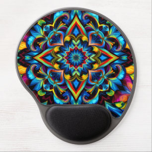 Colorful Kaleidoscope Mandala iPhone 14 Case Gel Mouse Pad
