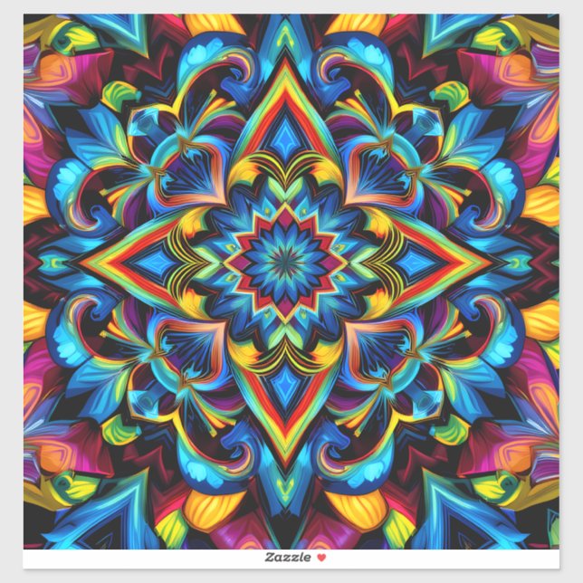 Colorful Kaleidoscope Mandala iPhone 14 Funda Sticker (Sheet)