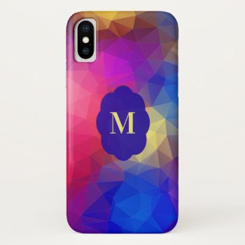 Colorful Kaleidoscope Monogrammed  Iphone X Case by Hannahscloset at Zazzle