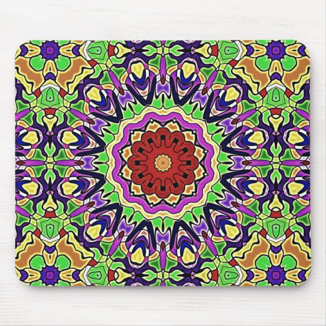 Colorful Kaleidoscope Pattern Mouse Pad (Front)
