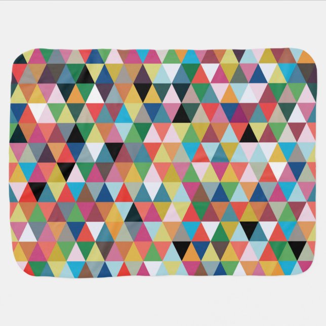 Colorful Kaleidoscope Patterned Baby Blanket (Horizontal)