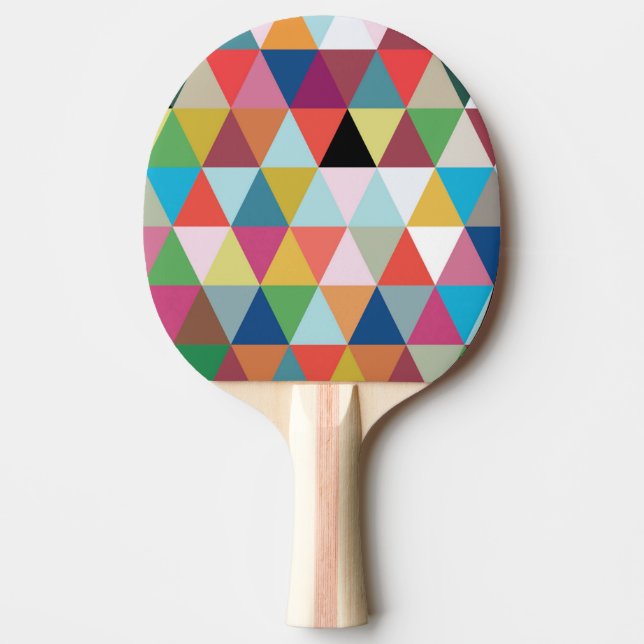 Colorful Kaleidoscope Patterned Ping Pong Paddle (Front)