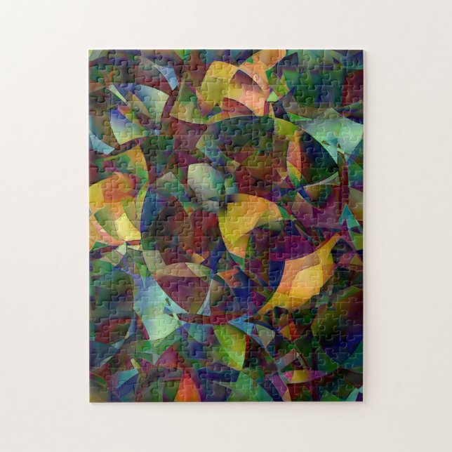 Colorful, Kaleidoscopic Abstract Art Jigsaw Puzzle (Vertical)