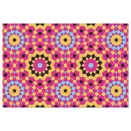 Colorful Kaleidoscopic Mosaic Geometric Pattern Tissue Paper