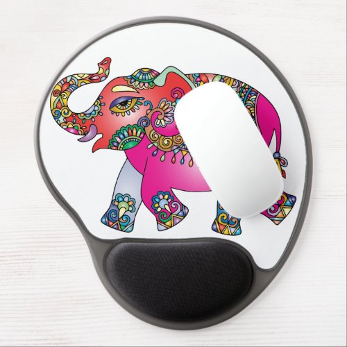 Colorful Kandy pink elephant Gel Mousepad