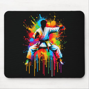 Colorful Karate Tie Dye Color Karate Fan Srt Men W Mouse Pad