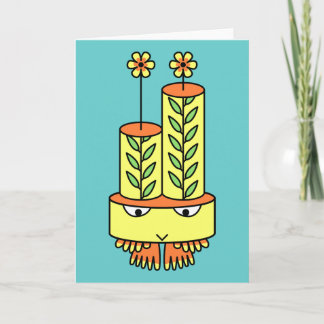 Colorful kawaii cartoon character greeting cards