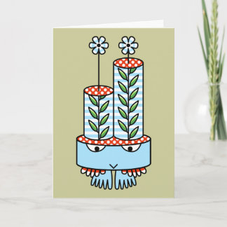 Colorful kawaii cartoon character greeting cards