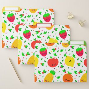 Colorful Kawaii Fruit Pattern File Folder Set
