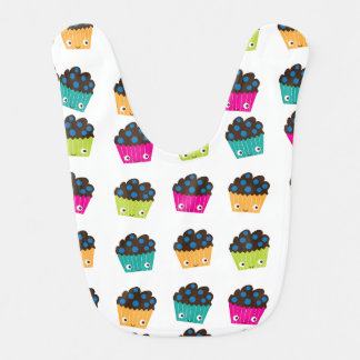 Colorful Kawaii Muffins Baby Bib