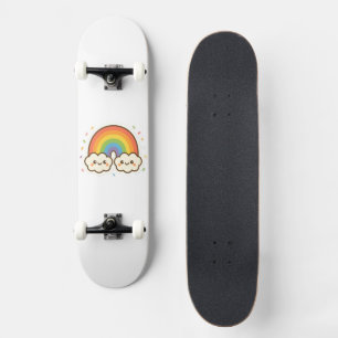 Colorful Kawaii Rainbow Pride Skateboard