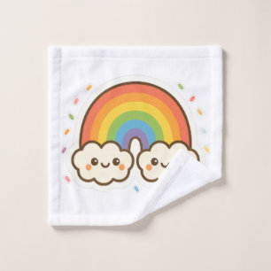 Colorful Kawaii Rainbow Pride Wash Cloth
