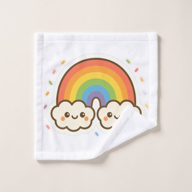Colorful Kawaii Rainbow Pride Wash Cloth (Wash Cloth)