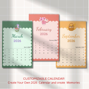 Colorful Kawaii Seasons Each Month Calendar