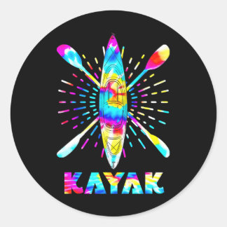Colorful Kayak Kayaking Paddling Vacation for Classic Round Sticker