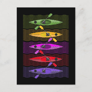Colorful Kayak Paddling Adventures Kayaking Postcard