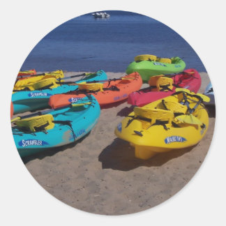 Colorful Kayaks Classic Round Sticker